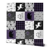 May for the forest be with you//Purple - Wholecloth Cheater Quilt - Rotated