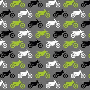 Motocross/Lime Dirtbikes on Grey