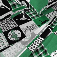 Basketball//Celtics - Wholecloth Cheater Quilt - Rotated