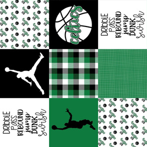 Basketball//Celtics - Wholecloth Cheater Quilt - Rotated