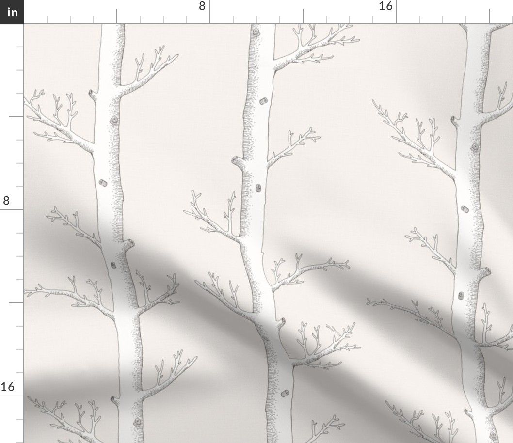 Birch Forest on Antique White // large
