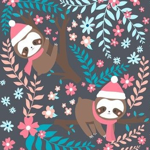 Sloth Christmas Fabric1