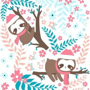 Sloth Christmas Fabric2