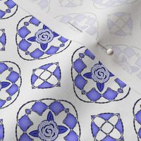 Dollhouse Quilt / Blue & White  