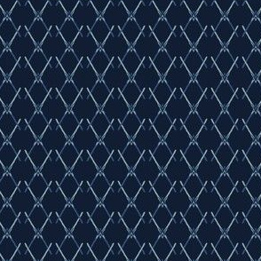 Indigo Pattern Cross Net Hand Drawn