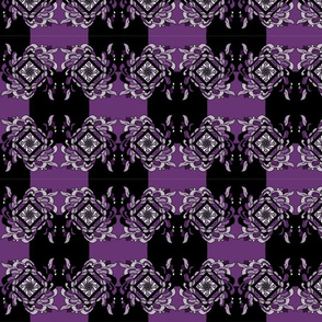 Purple and Black Floral Print