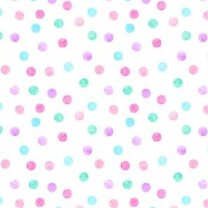 (extra small scale) polka dots - pink, purple, blue, green C18BS