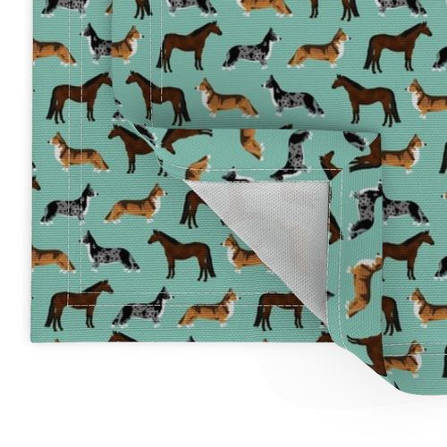 horse and corgis fabric - custom