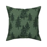Evergreen Trees - Northwoods green linen