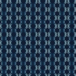 Abstract Shapes Lines Pattern Indigo Blue Batik