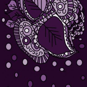 Polka Dot Floral - Deep Purple