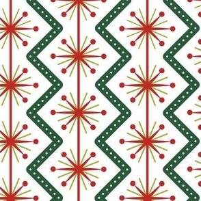 Atomic Christmas- Classic Colors // midcentury modern retro atomic age christmas red green wrapping paper gift wrap