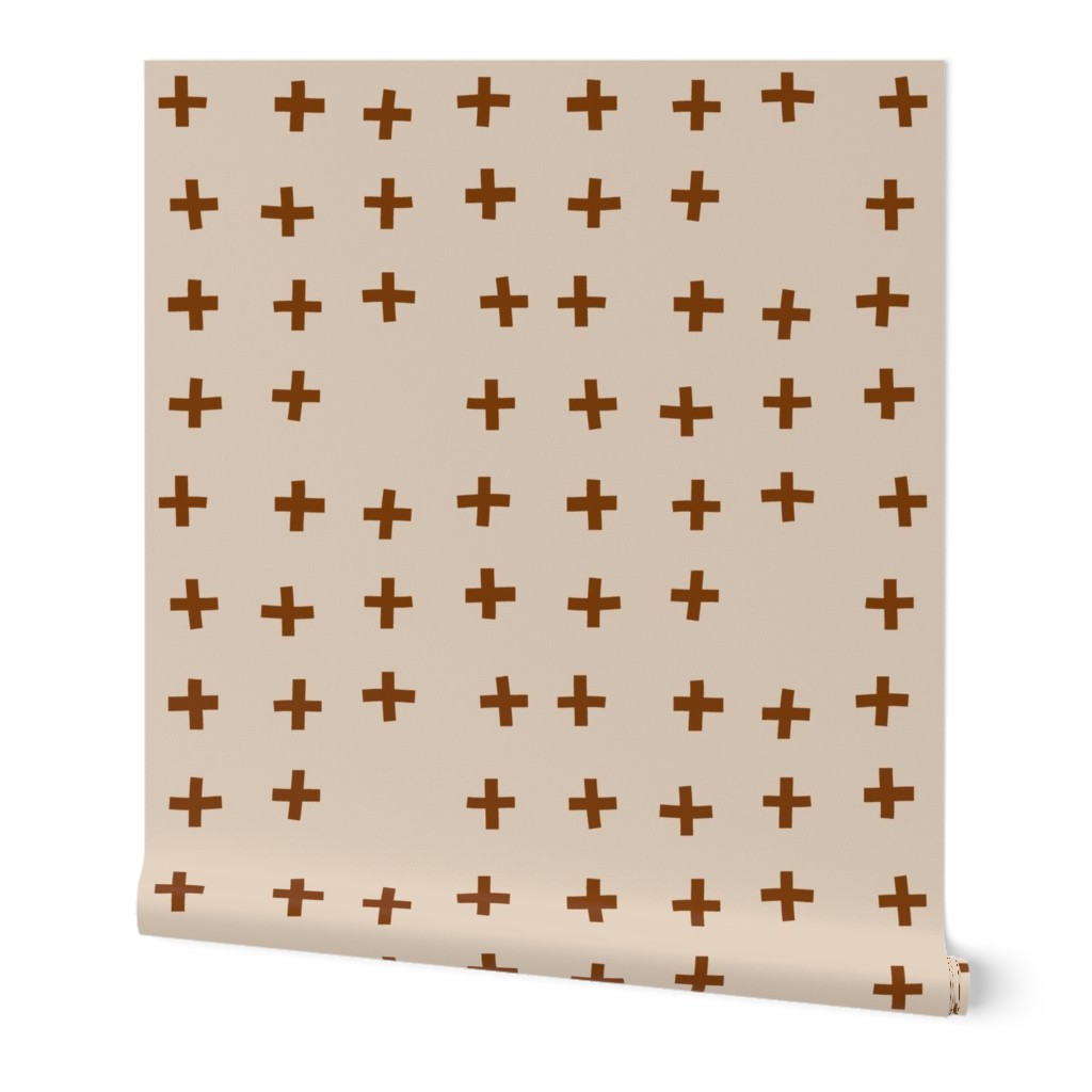 leather brown crosses on parchment