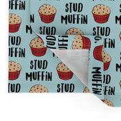 Stud muffin - valentines day - muffins on blue