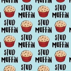 Stud muffin - valentines day - muffins on blue
