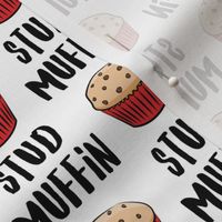 Stud muffin - valentines day - muffins on white