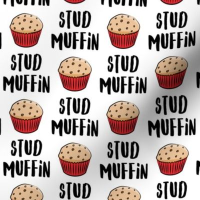 Stud muffin - valentines day - muffins on white