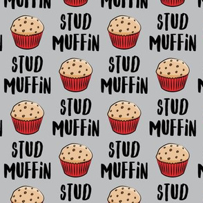Stud muffin - valentines day - muffins on grey