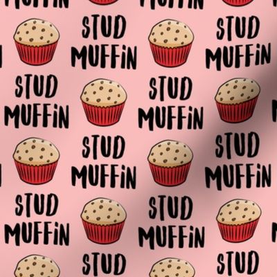 Stud muffin - valentines day - muffins on pink