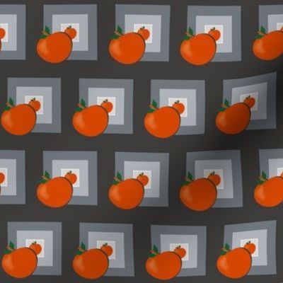 Oranges with Pictures of Oranges  in Gray Square Frames