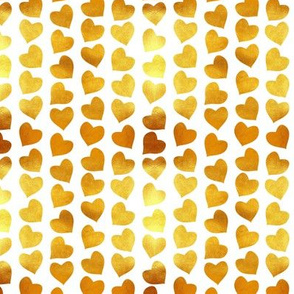 Valentines joy // tiny scale // white background golden hearts