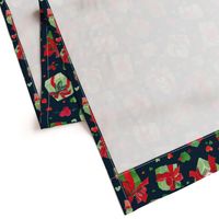 lovely wrapped aquarel christmas presents | red and green