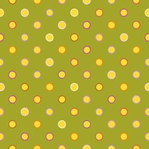 Green polka dot seamless pattern