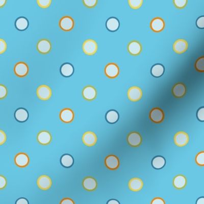 Turquoise Polka dot repeat pattern