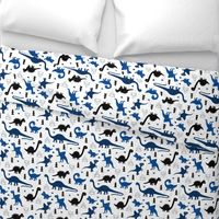 Adorable dino dinosaur fantasy geometric triangles and funky animal illustration theme for kids cobalt blue navy black boys