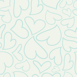 Swoon Hearts - XsOs_BlueWithOffWhtBG_HandDrawnHearts_seaml_Stock