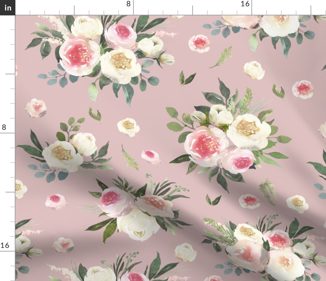 18" Rustic Love Florals // Flare Pink