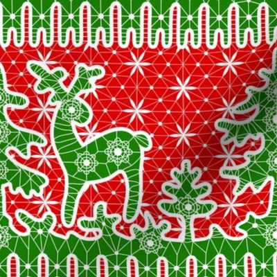 christmas lace with deers