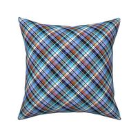 Custom Turquoise and Royal Madras Plaid 45 degree small