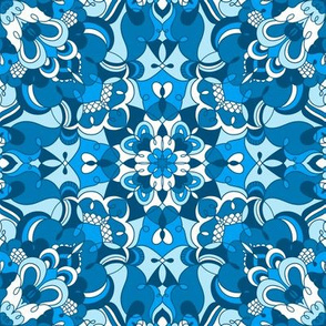 Blue mandala seamless background