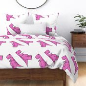 modern dino - cut and sew dino pillow trex (bright pink)