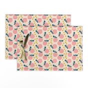 Pink Apple Pattern on a Beige Background