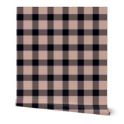 medieval piper tartan - 8" peach, black and lavender