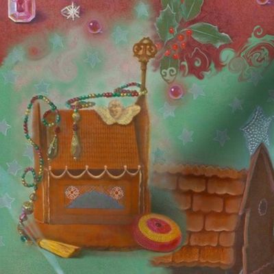 8x12-Inch Repeat of Gingerbread House Christmas Fantasy