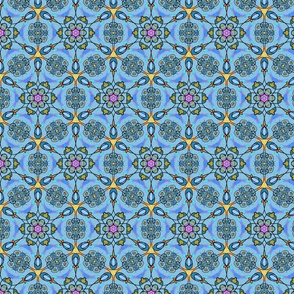 Art Nouveau Blue Floral