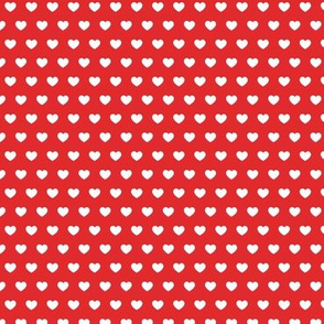 small hearts on red