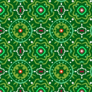 Green Red and White Tile