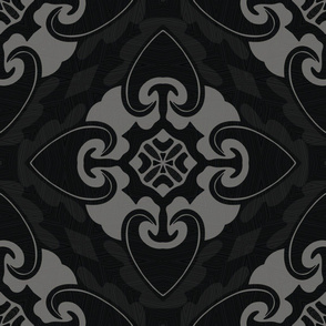 Your Black Heart Tribal-Ethnic Inspired Tile-Neutral Greys Palette