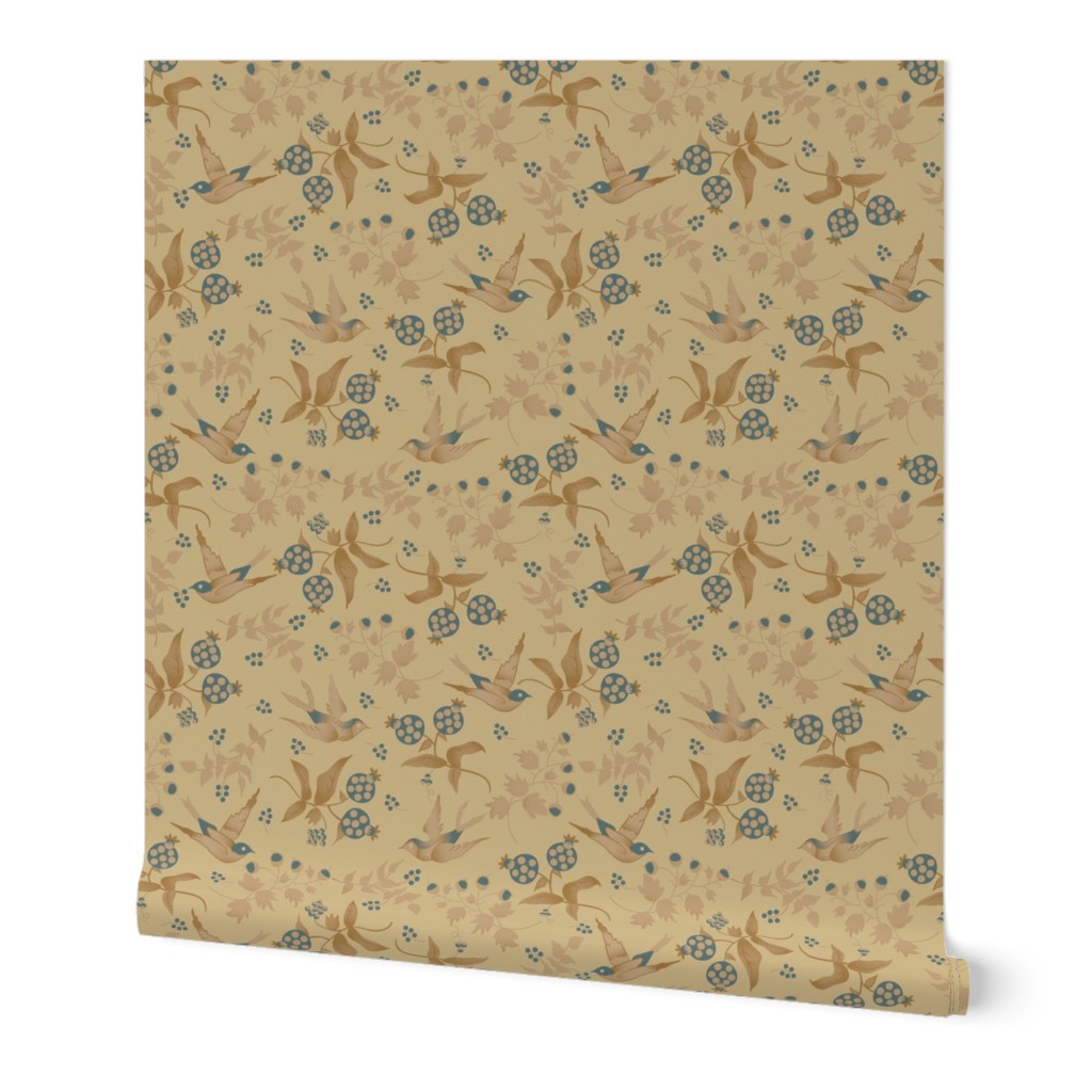 Porch Perfect birds beige and teal 2020-12