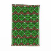 Christmas Fair Isle knit snowflakes green red Wallpaper