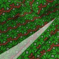 Christmas Fair Isle knit snowflakes green red Wallpaper