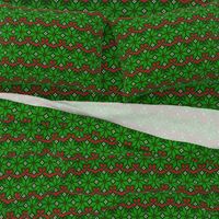 Christmas Fair Isle knit snowflakes green red Wallpaper