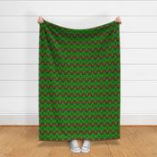 Christmas Fair Isle knit snowflakes green red Wallpaper