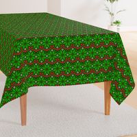 Christmas Fair Isle knit snowflakes green red Wallpaper