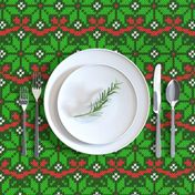 Christmas Fair Isle knit snowflakes green red Wallpaper