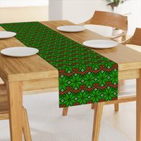 Christmas Fair Isle knit snowflakes green red Wallpaper